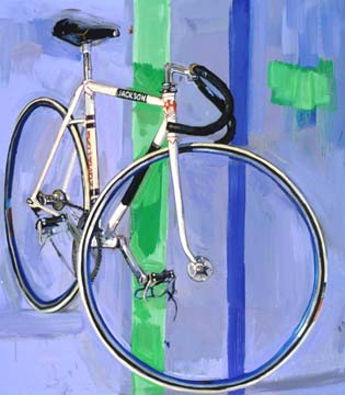 Bob Jackson Track Bike Painting with Stripes