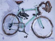 Bianchi Road Bike Art Sketch 