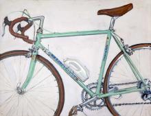 Bianchi Road Bike Art Painting