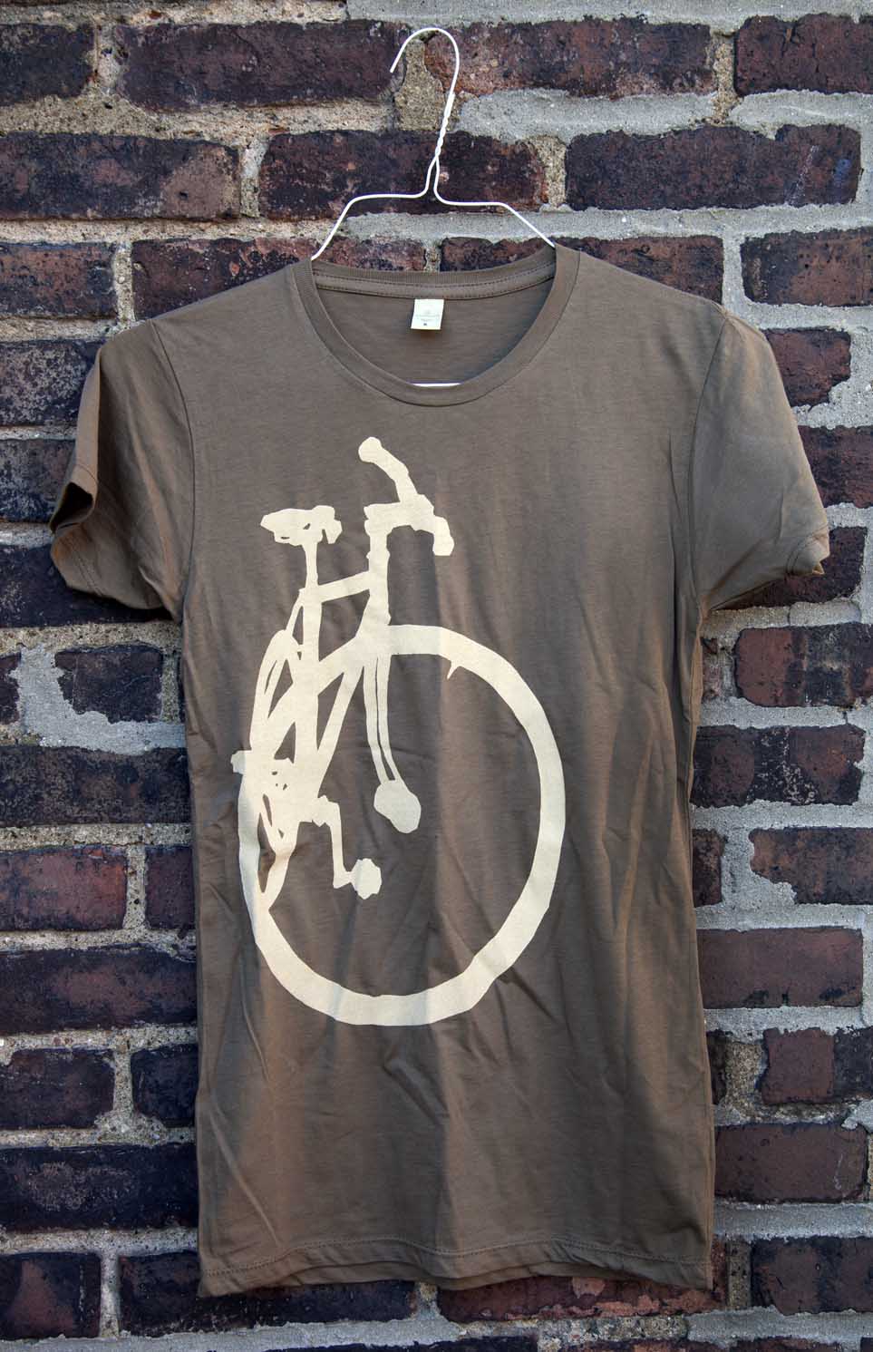Heather's Bike - Pale on Brown T 3