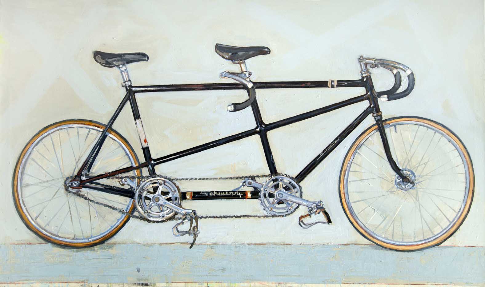 Track Tandem 19 Bicycle Paintings, Prints and Custom Bike Art Portraits