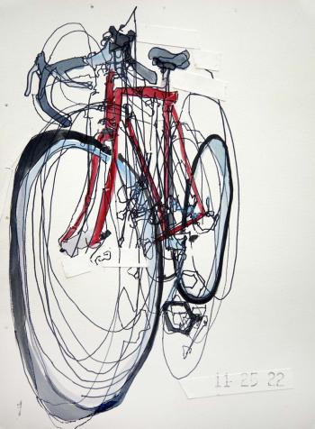 motobecane bike sketch