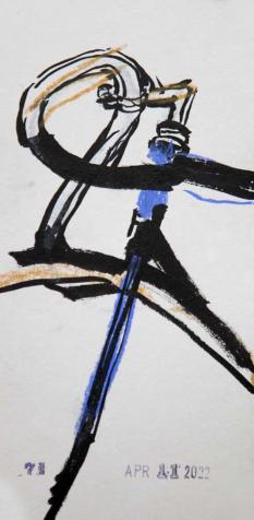 Drysdale Velox Ace Track Bike Ink Drawing