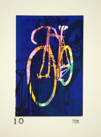 BSA track bike reverse silhouette