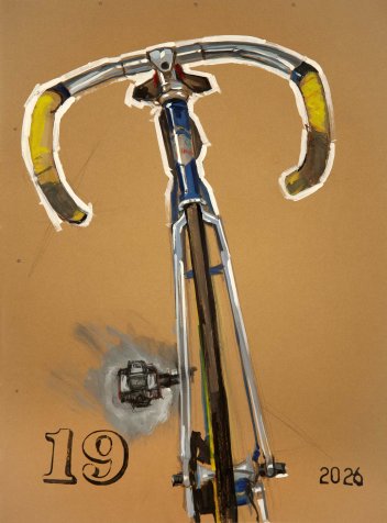 Painting of Chad's Pinarello Track Bike