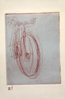 bicycle drypoint print