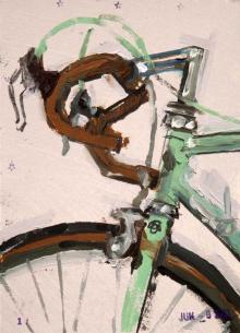 Bianchi Road Bike Art Sketch 