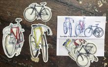track bike scribble sticker set