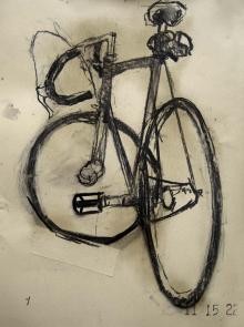 Schwinn Madison charcoal drawing