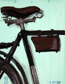 Ukrania Bicycle Bike Cycling Art Painting 