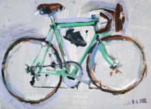 Bianchi Road Bike Art Sketch 