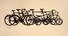 bike bicycle stack pile print cycling art