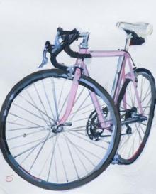 pink bike painting