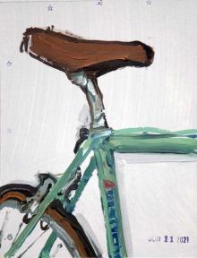 Bianchi Road Bike Art Sketch 