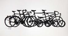 bike bicycle stack pile print cycling art