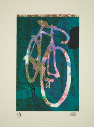 Drysdale track bike reverse silhouette screenprint