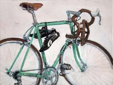 Bianchi Road Bike Art Painting