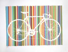 Classic Colorful Stripes Road Bike Bicycle Art Print