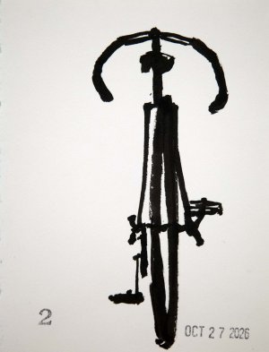 BSA track bike ink sketch