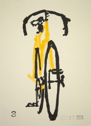 BSA track bike ink sketch
